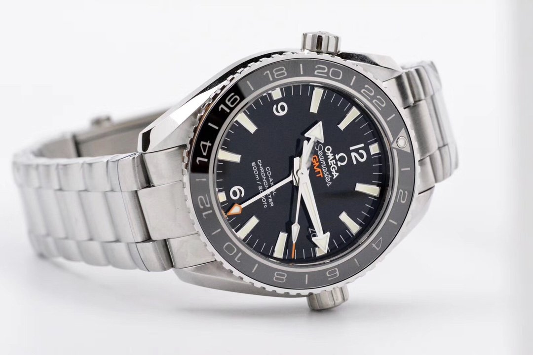 Planet Ocean 600M GMT 43.5mm VSF 1:1 Best Edition Black Dial on SS Bracelet A8605 Super Clone – Image 2