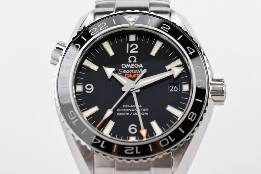Planet Ocean 600M GMT 43.5mm VSF 1:1 Best Edition Black Dial on SS Bracelet A8605 Super Clone – Image 4