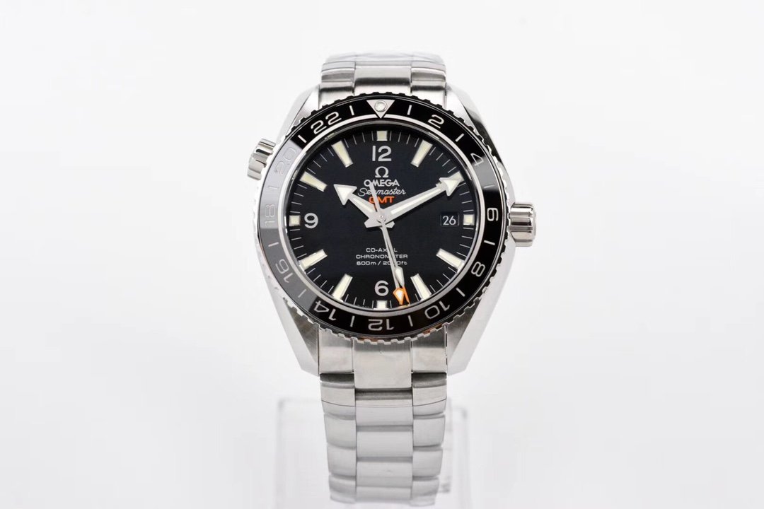 Planet Ocean 600M GMT 43.5mm VSF 1:1 Best Edition Black Dial on SS Bracelet A8605 Super Clone