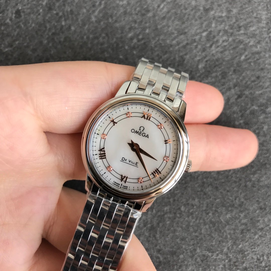 De Ville 27.4mm SS 1:1 Best Edition RG Mother Of Pearl Dial on SS Bracelet – Image 2