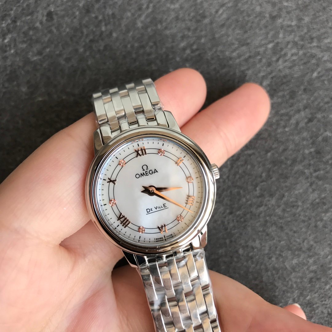 De Ville 27.4mm SS 1:1 Best Edition RG Mother Of Pearl Dial on SS Bracelet – Image 9