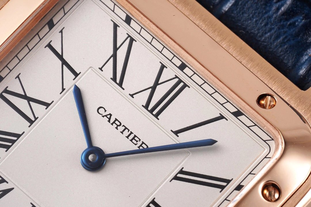 Santos De Cartier 38mm Mens Blue RG/LE Wht F1 Swiss Quartz – Image 7