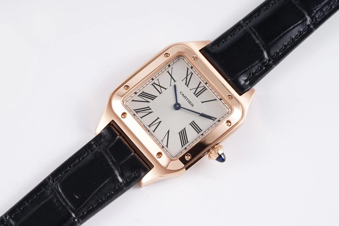 Santos De Cartier 38mm Mens Black RG/LE Wht F1 Swiss Quartz – Image 7