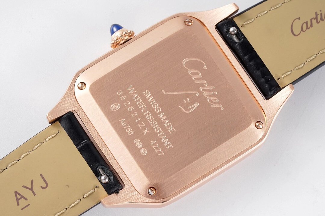 Santos De Cartier 38mm Mens Black RG/LE Wht F1 Swiss Quartz – Image 2