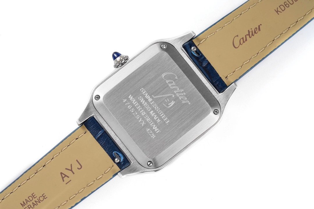 Santos De Cartier 38mm Mens Blue SS/LE Wht F1 Swiss Quartz – Image 6