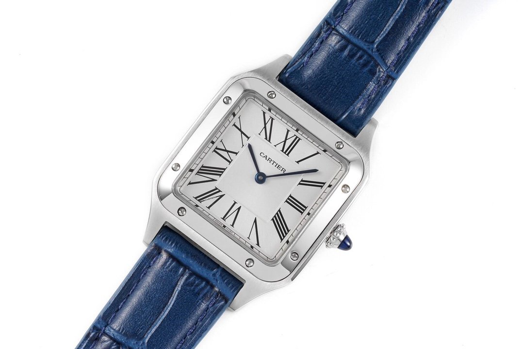 Santos De Cartier 38mm Mens Blue SS/LE Wht F1 Swiss Quartz – Image 3