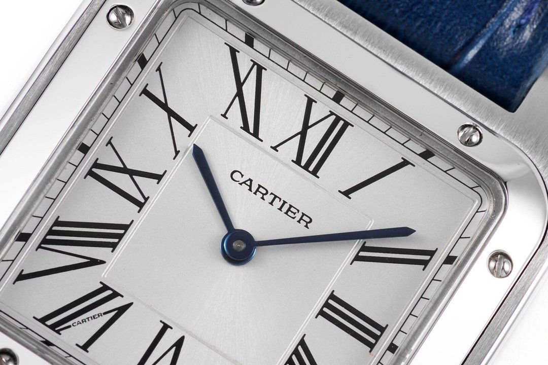 Santos De Cartier 38mm Mens Blue SS/LE Wht F1 Swiss Quartz – Image 7