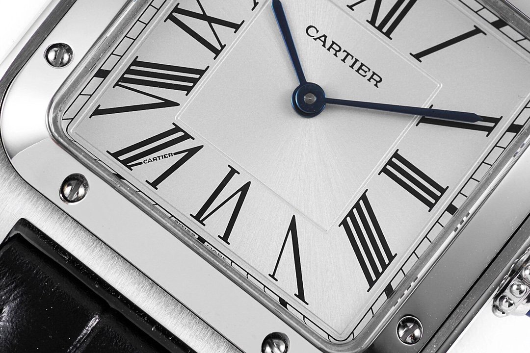 Santos De Cartier 36mm Mens Black SS/LE Wht F1 Swiss Quartz – Image 5