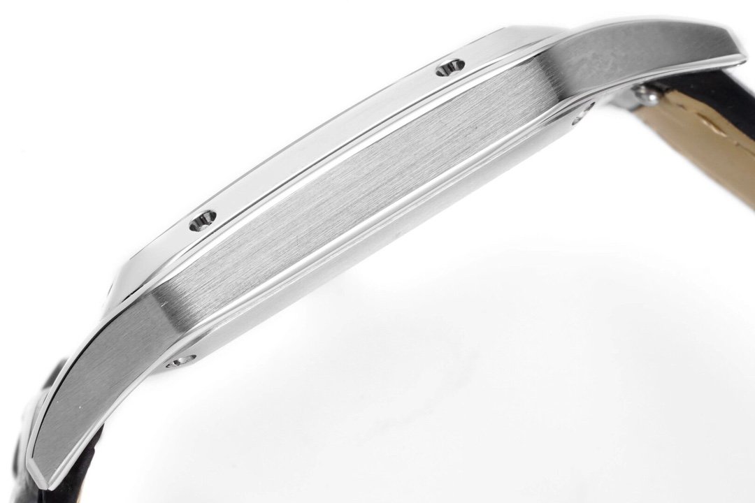 Santos De Cartier 36mm Mens Black SS/LE Wht F1 Swiss Quartz – Image 6