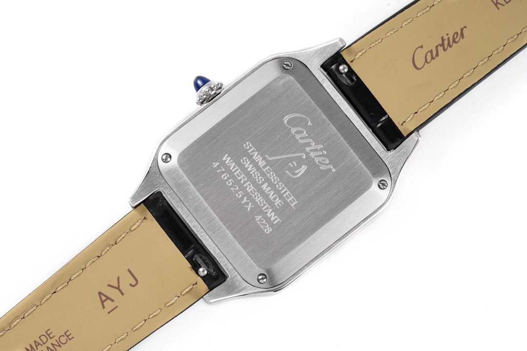 Santos De Cartier 36mm Mens Black SS/LE Wht F1 Swiss Quartz – Image 7