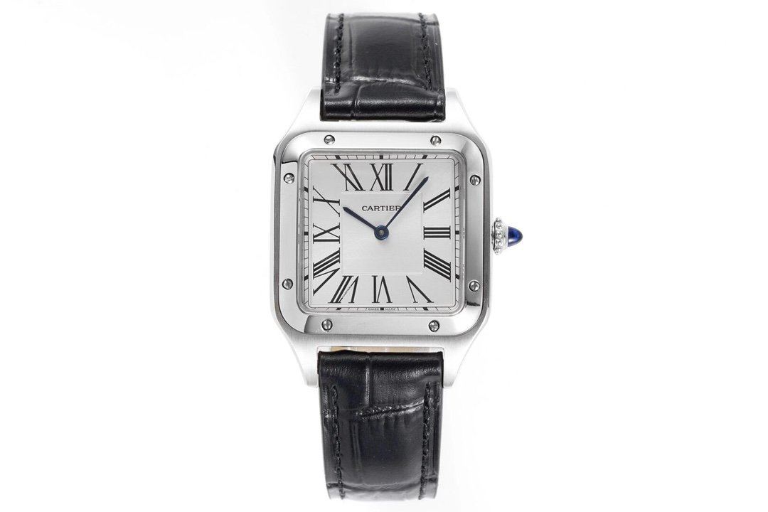 Santos De Cartier 36mm Mens Black SS/LE Wht F1 Swiss Quartz