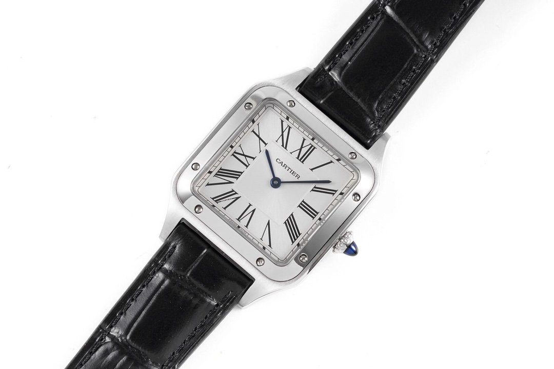 Santos De Cartier 36mm Mens Black SS/LE Wht F1 Swiss Quartz – Image 8