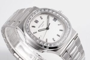 Nautilus 5711 PPF 1:1 Best Edition White Dial Diamonds Bezel on SS Bracelet 324CS - Image 2