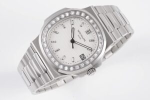 Nautilus 5711 PPF 1:1 Best Edition White Dial Diamonds Bezel on SS Bracelet 324CS - Image 3