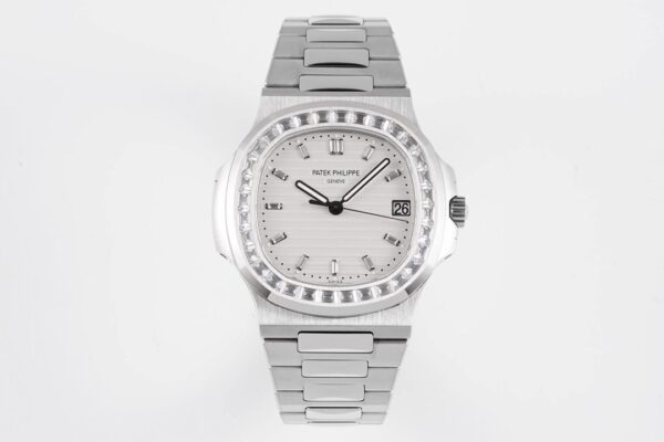 Nautilus 5711 PPF 1:1 Best Edition White Dial Diamonds Bezel on SS Bracelet 324CS