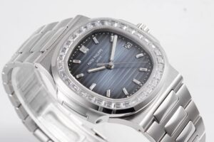 Nautilus 5711 PPF 1:1 Best Edition Blue Dial Diamonds Bezel on SS Bracelet 324CS - Image 5