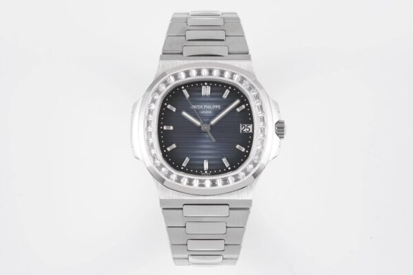 Nautilus 5711 PPF 1:1 Best Edition Blue Dial Diamonds Bezel on SS Bracelet 324CS