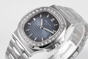 Nautilus 5711 PPF 1:1 Best Edition Blue Dial Diamonds Bezel on SS Bracelet 324CS - Image 7