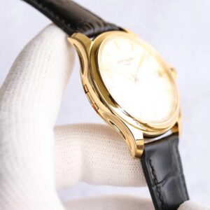 Calatrava 5227J YG ZF V3 1:1 Best Edition White Dial on Brown Leather Strap A324CS - Image 8