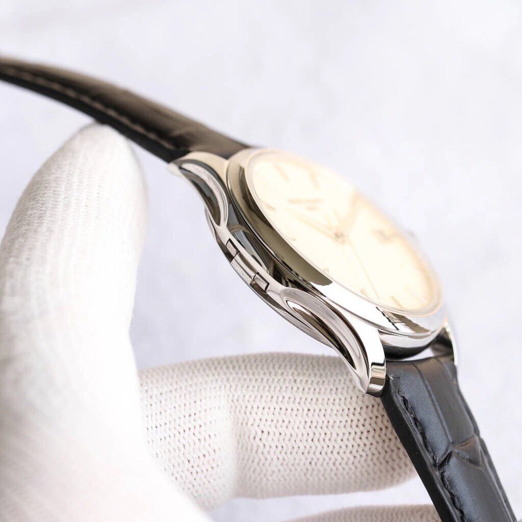 Calatrava 5227 SS ZF V3 1:1 Best Edition White Dial on Black Leather Strap 324CS – Image 3