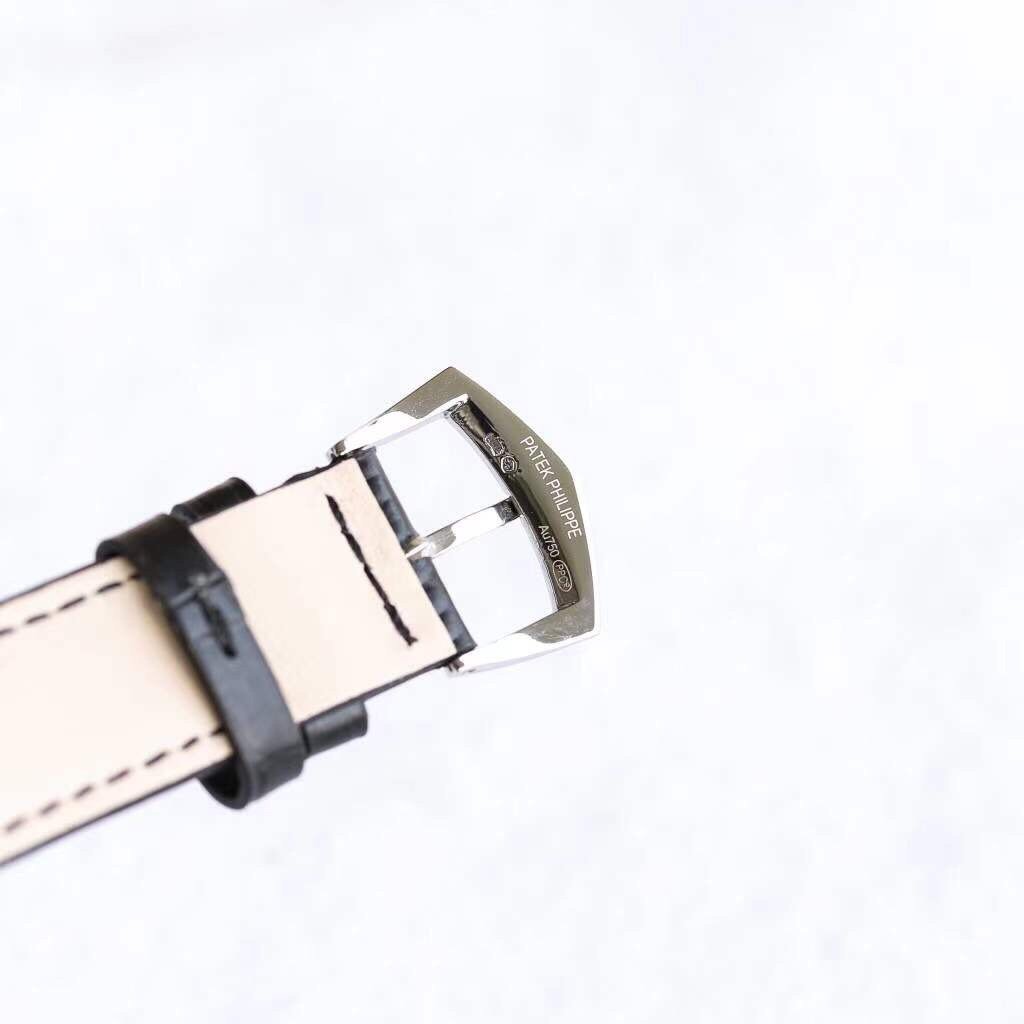 Calatrava 5227 SS ZF V3 1:1 Best Edition White Dial on Black Leather Strap 324CS – Image 6