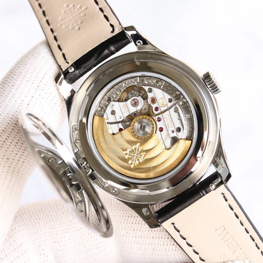 Calatrava 5227 SS ZF V3 1:1 Best Edition White Dial on Black Leather Strap 324CS – Image 8