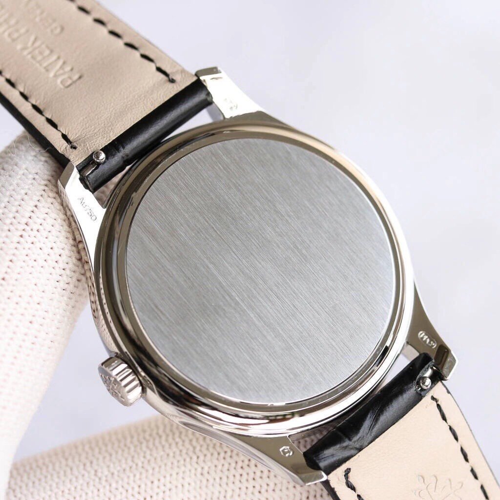 Calatrava 5227 SS ZF V3 1:1 Best Edition White Dial on Black Leather Strap 324CS – Image 9