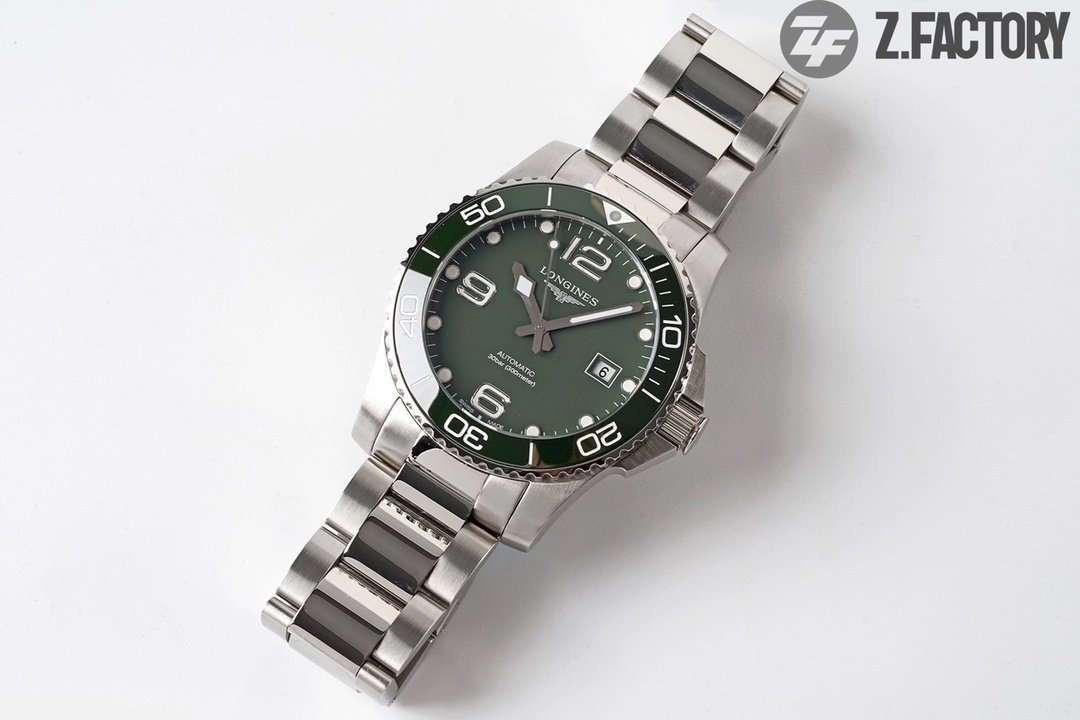 Conquest L3.840.4.56.6 Real Ceramic Bezel SS ZF 1:1 Best Edition Green dial On SS Bracelet A2824 – Image 3