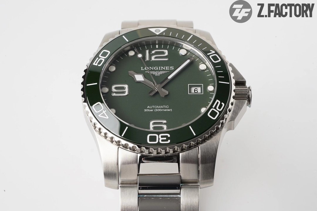 Conquest L3.840.4.56.6 Real Ceramic Bezel SS ZF 1:1 Best Edition Green dial On SS Bracelet A2824 – Image 6