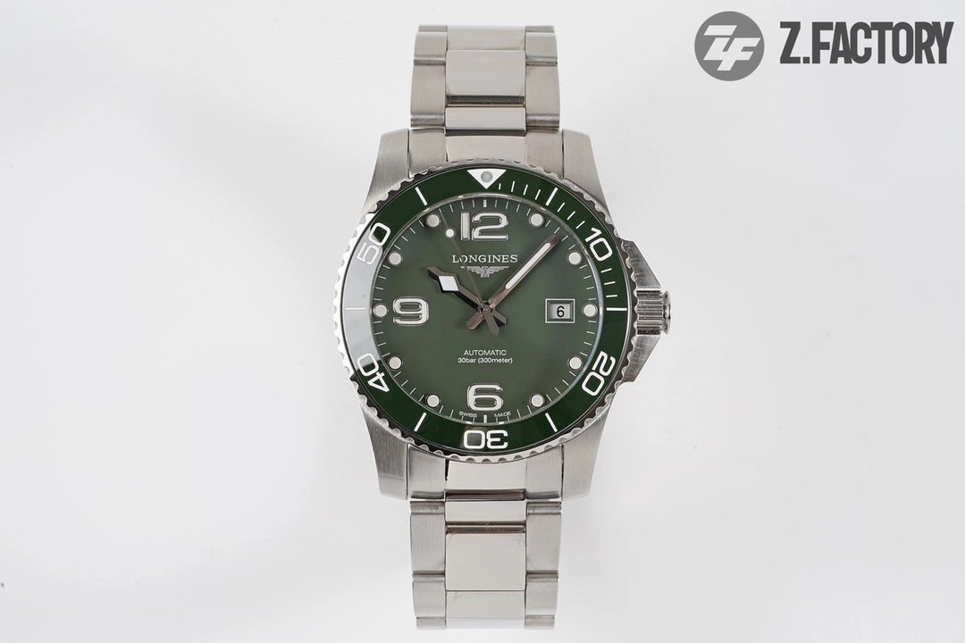 Conquest L3.840.4.56.6 Real Ceramic Bezel SS ZF 1:1 Best Edition Green dial On SS Bracelet A2824