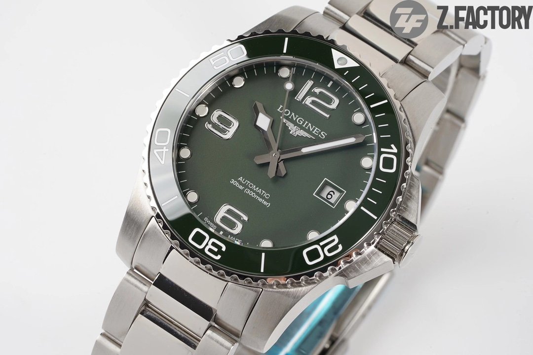 Conquest L3.840.4.56.6 Real Ceramic Bezel SS ZF 1:1 Best Edition Green dial On SS Bracelet A2824 – Image 8