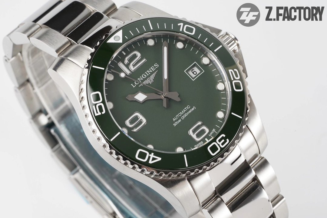 Conquest L3.840.4.56.6 Real Ceramic Bezel SS ZF 1:1 Best Edition Green dial On SS Bracelet A2824 – Image 9
