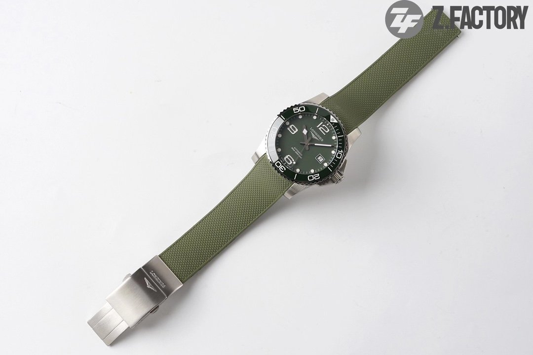 Conquest L3.840.4.56.6 Real Ceramic Bezel SS ZF 1:1 Best Edition Green dial On Green Rubber Strap A2824 – Image 7