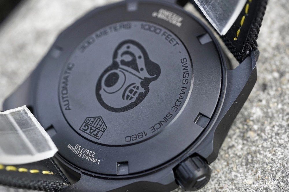 Aquaracer Calibre 5 PVD 41mm TARF 1:1 Best Edition Carbon/Yellow Dial on Black Nylon Strap SW200 – Image 8