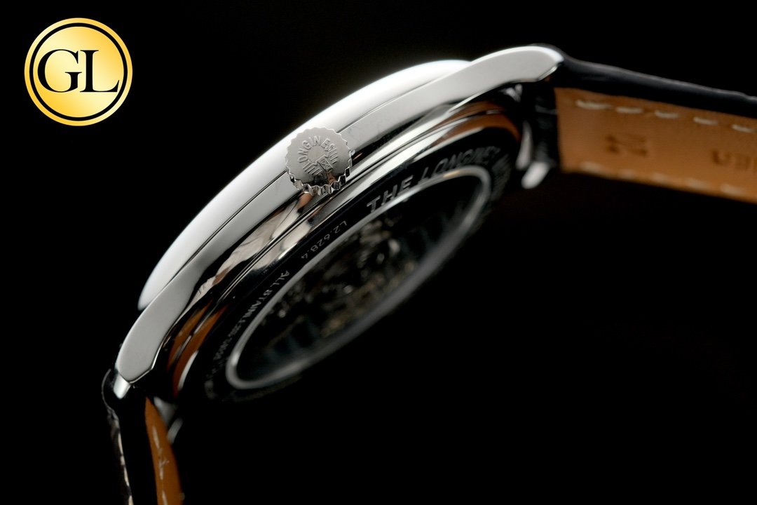 Longines Master Series 38.5mm 1:1 Best Edition Black dial On Leather Strap – Image 3