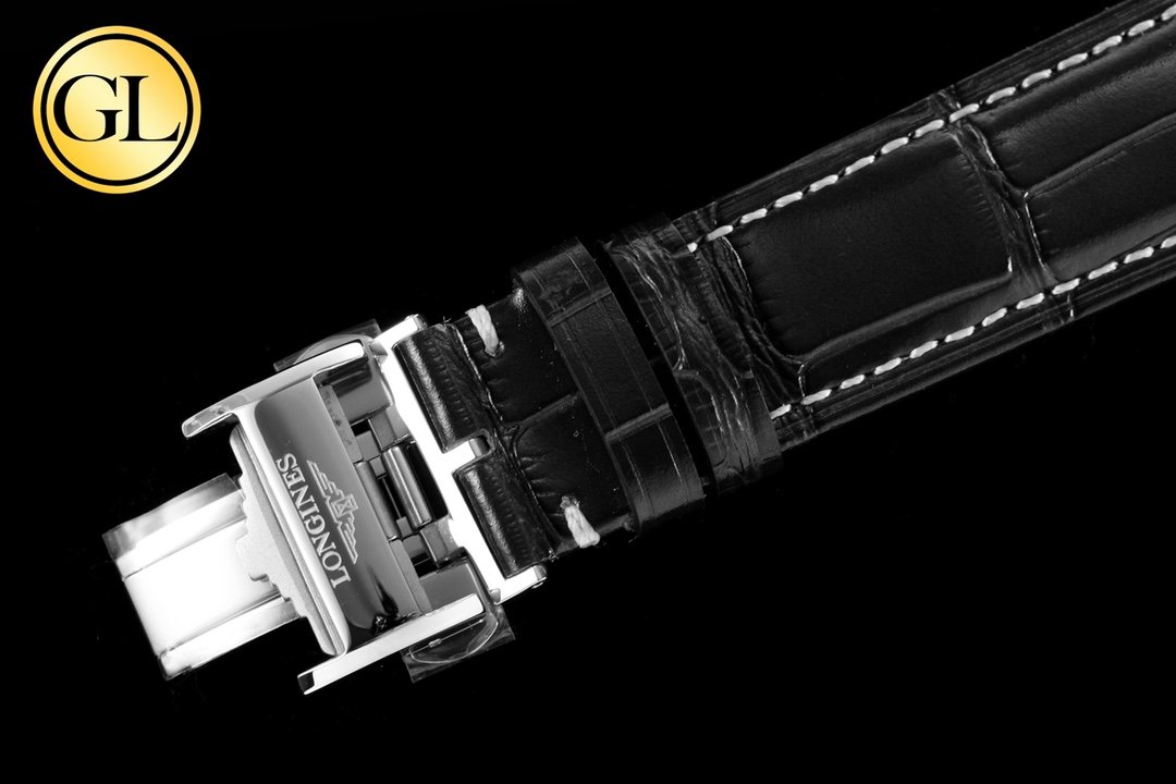 Longines Master Series 38.5mm 1:1 Best Edition Black dial On Leather Strap – Image 4