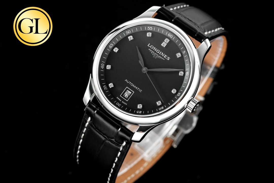 Longines Master Series 38.5mm 1:1 Best Edition Black dial On Leather Strap – Image 7