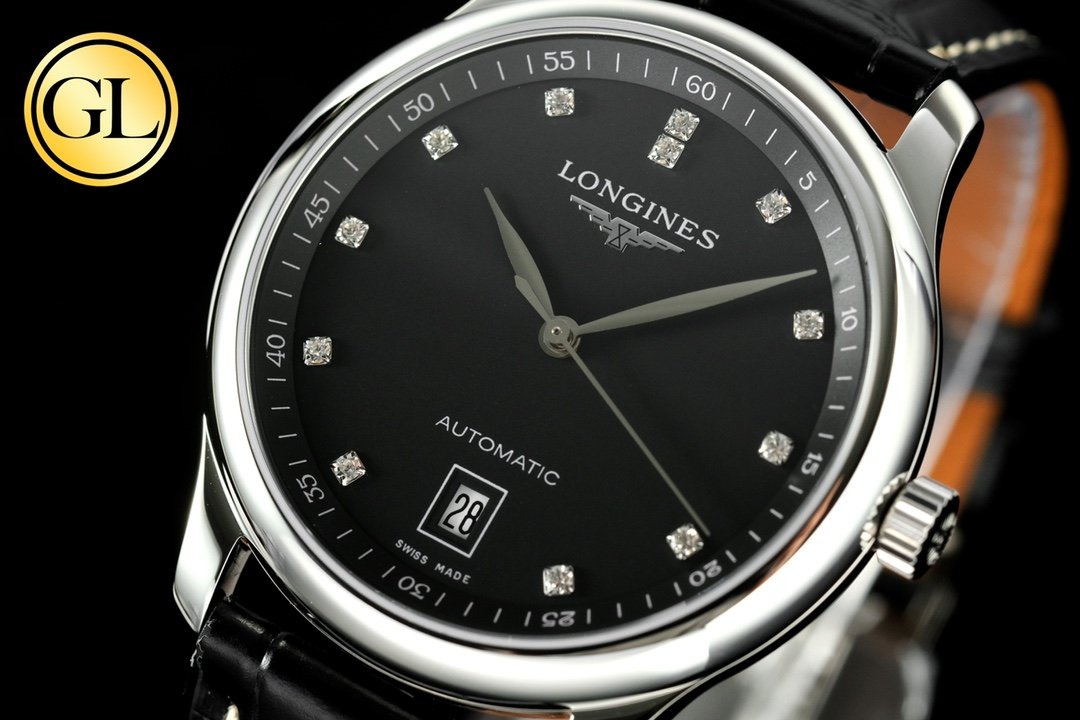 Longines Master Series 38.5mm 1:1 Best Edition Black dial On Leather Strap – Image 8