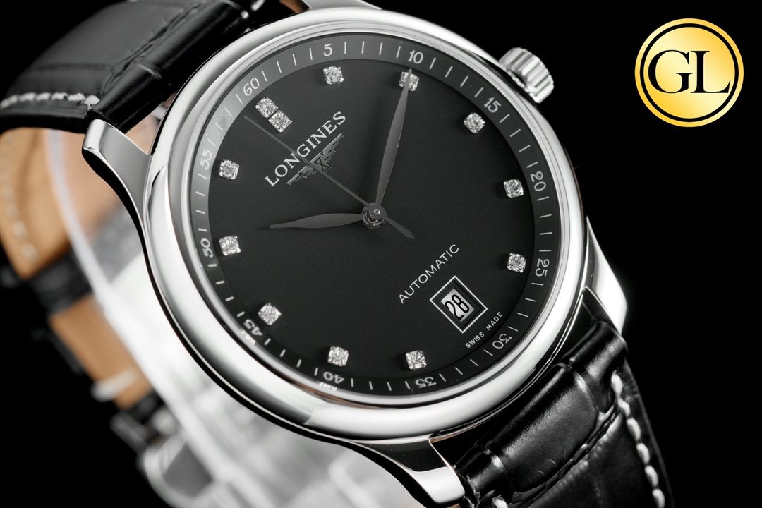 Longines Master Series 38.5mm 1:1 Best Edition Black dial On Leather Strap – Image 9