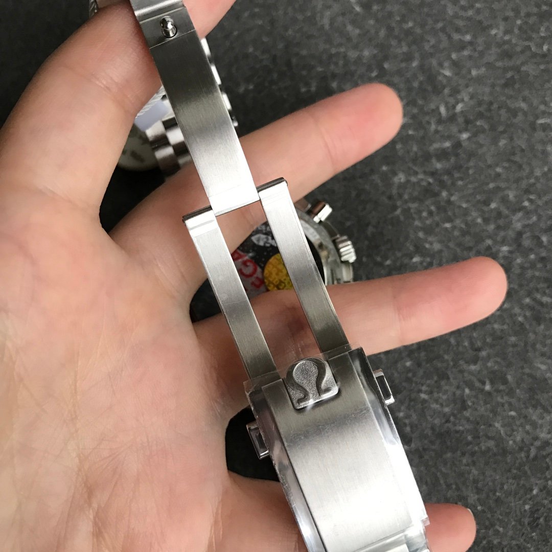 Speedmaster SS Black Snoopy OMF 1:1 Best Edition White Dial on SS Bracelet Manual Winding Chrono Movement – Image 8