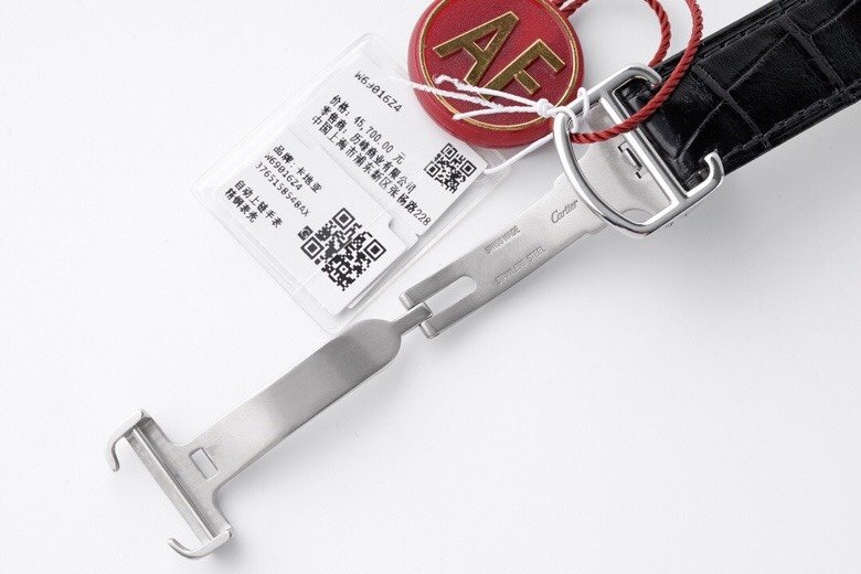 Ballon Bleu 42mm SS AF 1:1 Best Edition White Texture Dial on Black Crocodile Strap A2892 – Image 7