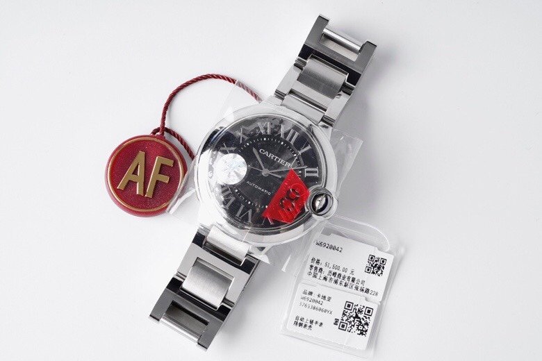 Ballon Bleu 42mm SS AF 1:1 Best Edition Black Texture Dial on SS Bracelet A2892 – Image 4