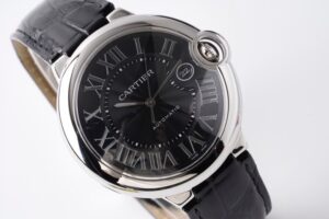 Ballon Bleu 42mm SS AF 1:1 Best Edition Black Texture Dial on Black Crocodile Strap A2892 - Image 4