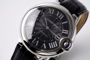 Ballon Bleu 42mm SS AF 1:1 Best Edition Black Texture Dial on Black Crocodile Strap A2892 - Image 5