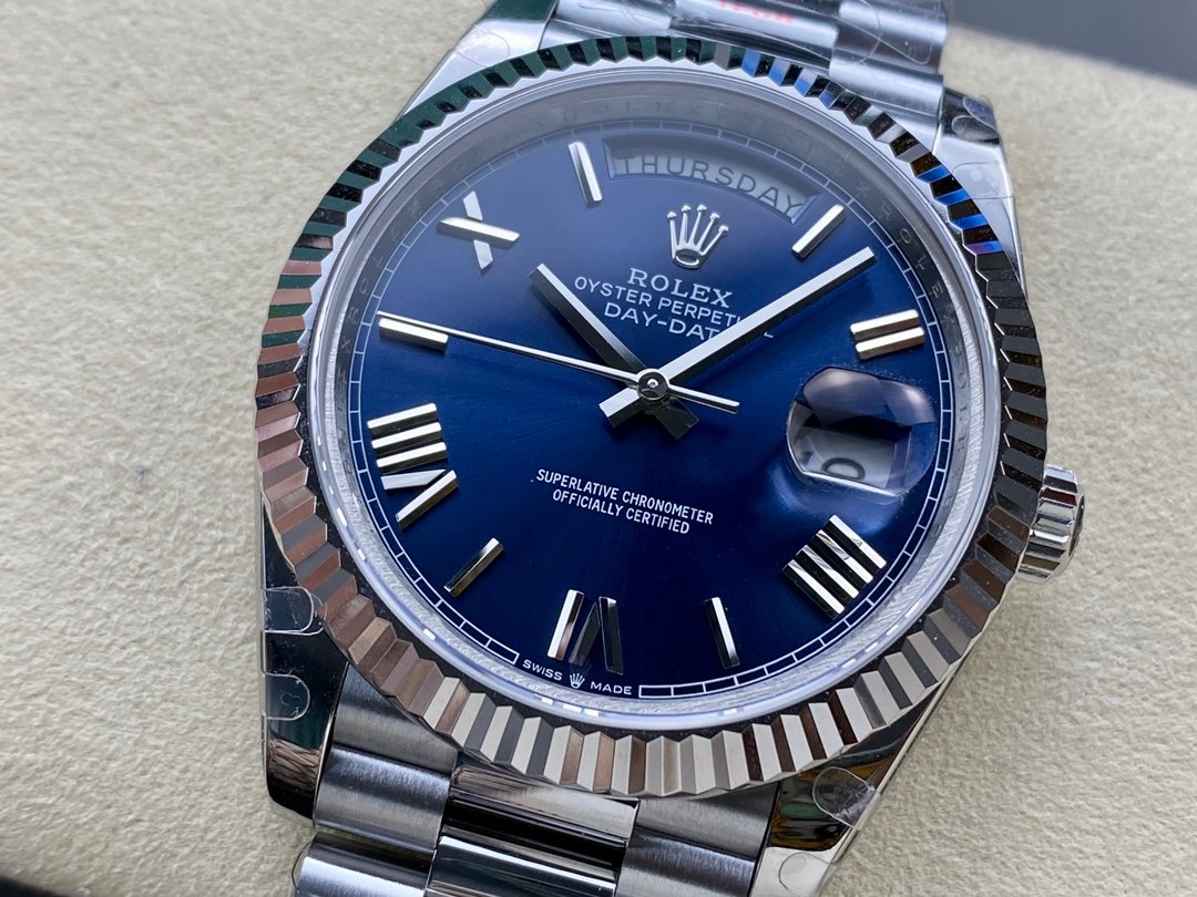 DayDate 40mm SS/SS Blue Roman Flut GMF 904L A3235 – Image 2