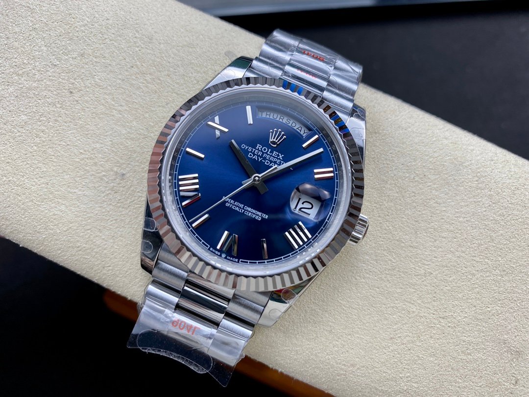 DayDate 40mm SS/SS Blue Roman Flut GMF 904L A3235 – Image 6