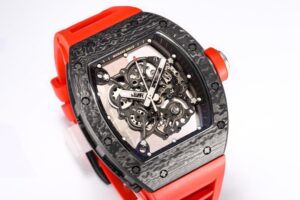 RM055 NTPT KVF Best Edition Skeleton Dial Black on Red Rubber Strap MIYOTA8215 V3 - Image 9