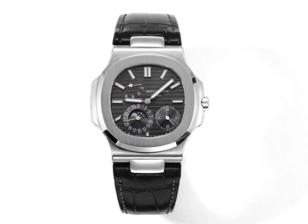 Nautilus 5712 1:1 Best Edition Gray Dial on Black Leather Strap A240