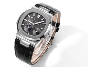 Nautilus 5712 1:1 Best Edition Gray Dial on Black Leather Strap A240 - Image 8