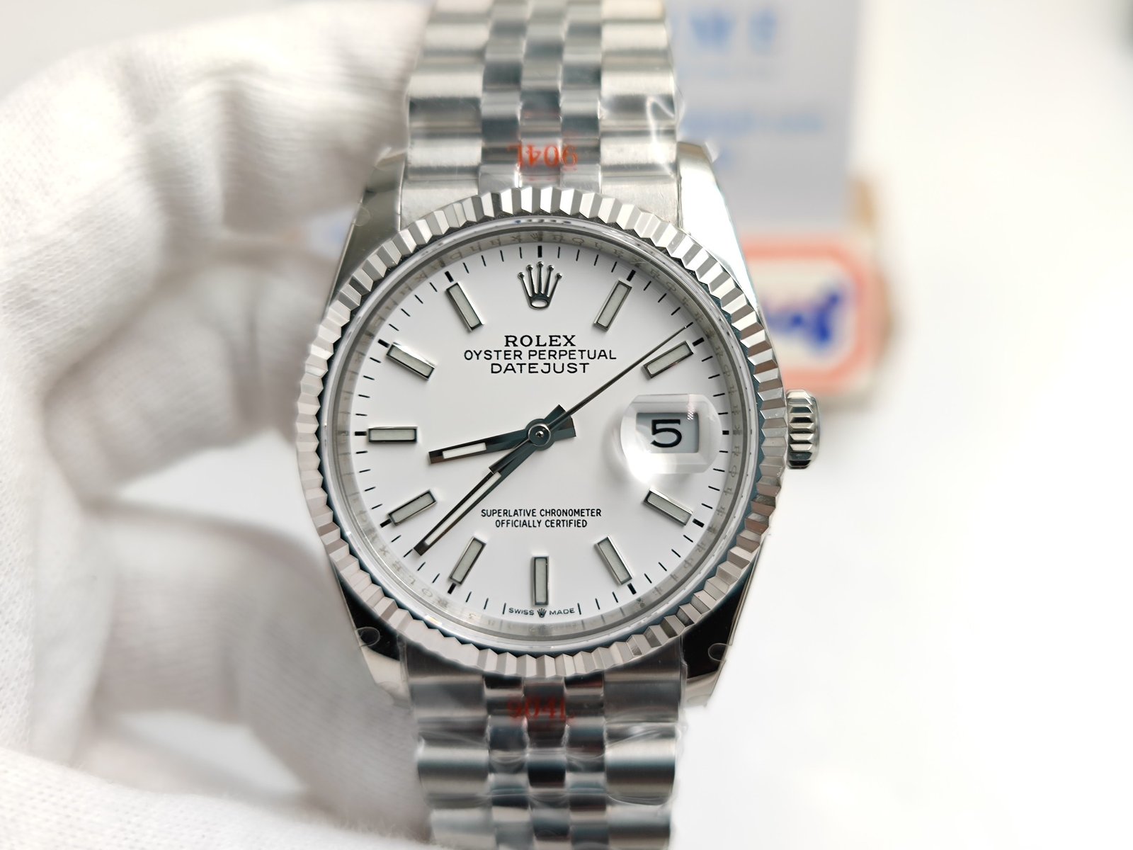 DateJust 36mm Jub Flt 904L SS/SS Wht/Stk GMF A2836